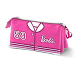 Barbie Varsity-Trousse Triple, Rose, 23 x 11 cm