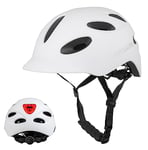 Exclusky Casque Velo Homme Femme Casque VTT Homme Casque Velo avec Lumineux Visiere Casque Velo Route Casque Velo Adulte pour Cyclisme BMX Ville Scooters Électriques (56-61CM)