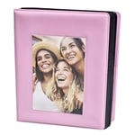 Zink 2x3 Mini Photo Album 64-Pocket w/Transparent Window Cover for 2”x3” ZINK Zero Ink Photo Paper (Pink) Compatible w/Kodak, Lifeprint, Polaroid, HP, Canon, Fujifilm 2x3" photos