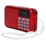 Portable FM Radio ABS Red Multifunction USB Player Music Player Support