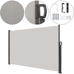 Store Latéral Paravent Extérieur, Brise-Vue Rétractable Protection Contre le vent Privée pour Terrasse, Balcon, Jardin - Gris, 160 x 300 cm - Uisebrt