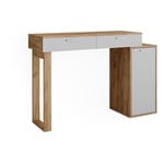 Vicco - Bureau Regina, Chêne doré/blanc, 129.6 x 40 cm avec 2 tiroirs