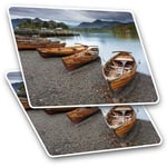 2 x Rectangle Stickers 7.5 cm - Keswick Lake District England Boats Cool Gift #1