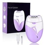 URAQT Épilateur Électrique Femme, Tête De Rasage Et Tondeuse, Épilateur Facial et épilation du Corps, Mini-épilateur pour Visage, Les aisselles, Le Bikini et Les Jambes,USB,Violet