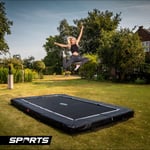 BERG TrampolineFavorit InGround 380 sort Med sikkerhetsnett Comfort