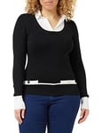 Morgan Femme Fine Jauge Manches Longues 212-mflo Pull-over, Noir, XS EU