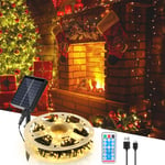 50M 500 led Solaire Guirlande lumineuse Noël IP44 8 modes décoration de fête Extérieur Intérieur Jardin pour Noël anniversaire mariage blanc chaud