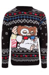 Heroes Inc. Gremlins Christmas Jumper Gizmo with Popcorn New Official Unisex Ugl