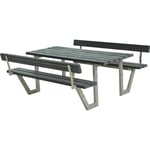 Hagemøbel Plus Bord/Benkesett Wega Retex 2 Ryggstøtter 204X76Cm Grå