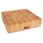 Boos Block End Grain Chopping Block With Side Grip - Extra Thick Wooden Chopping Board - North American Hard Maple Chopping Board - Butchers Block Chopping Board - 12 x 12 x 3 Inches