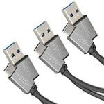 KabelDirekt – Câble USB A 3.0 sur USB C – 0,5m + 1m + 2m, 3-Pack – (câble de données et de Chargement SuperSpeed, pour Les Smartphones et tablettes avec Port USB C, noir/space grey)