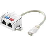 Renkforce RJ45 réseau Informatique Adaptateur en T Cat 5e [2X RJ45 Femelle - 1x RJ45 mâle] 15.00 cm métal