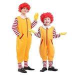 Jul förälder-barn Clowndräkt Fest Scen Performance Kläder Snabbmat Gul clown kostym för barn Cosplay kostym hög kvalitet 160cm