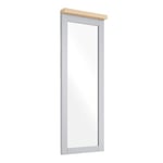 Meerveil Miroir Mural Pleine Longueur, Miroir rectangulaire pour vestiaire avec étagère, en Bois, Style Moderne, pour Couloir, entrée, Salon, Chambre à Coucher, 38 x 109 x 6 cm, Gris