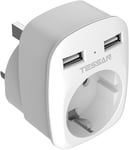 Adaptateur Prise Anglaise, Prise Anglaise Adaptateur Francais Avec 2 Usb, Adaptateur Type G, Adaptateur Uk, Adaptateur Prise Irlande, Prise Type G Pour Angleterre Malte Malaisie Vietnam Chypre