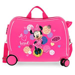 Disney Love Minnie Valise Trolley Cabine Rose 37x55x20 cms Rigide ABS Serrure à combinaison 34L 2,6Kgs 4 roues doubles Bagage à main