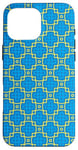 Coque pour iPhone 16 Pro Max Electric Blue Yellow Crosse Circle Round Pop Art Pattern