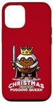 Coque pour iPhone 12/12 Pro Pudding de Noël Reine drôle de pudding aux prunes dessert britannique