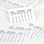 80 X 2025 Calendar Tabs Insert White Mini Calender Tear Off Pads Month To View