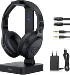 Casque Tv Sans Fil Avec 2.4Ghz Rf Chargement De L'Émetteur Casque Audio Sans Fil Casque Hi-Fi Écouteurs Casque Supra-Auriculaire Avec Numérique Optique Port De Sortie Aux/3,5Mm/Rca[X2456]