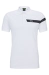 BRAND NEW BOSS SLIM FIT POLO SHIRT WITH STRIPE AND LOGO WHITE XL BNWT