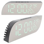 Mirror Desk Clock Temperature Humidity Display LED Electric Alarm Clock