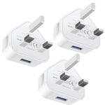 USB Plug 3 Pack, USB Mains Charger Adaptor UK 5V 1A Wall Charging Plug Adapter for iPhone 14/14 Pro/14 Pro Max/14 Plus/13/12/11/XS/X/XR/8/7/6/6S Plus/5/5S/5C/SE 2020,iPad Pro/Air 2