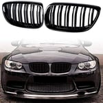 ZMMWDE 2Pcs Front Bumper Kidney Twin Fins Sport Grill Grille,for BMW E92 E93 M3 2006-2009 08-13 3-Series M3(E92/E93) 07-10 E92