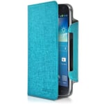 Housse Etui À Rabat Universel S Couleur Turquoise Pour Smartphone Samsung Galaxy S4 Mini