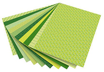 folia 46509 Lot de 10 Feuilles de Carton à Motif Basiques Vert 50 x 70 cm, 270 g/m², Base pour de Nombreux travaux manuels et idées