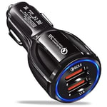 HORJOR Chargeur de Voiture, Chargeur Allume Cigare 2 Ports USB 3.0 Rapide Charge Compatible iPhone, Samsung Galaxy, Huawei,Xiaomi, Tablet