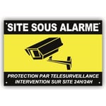 Panneau Alarme Video Surveillance pour Système d'Alarme, caméra - PVC 225x150 mm + 4 trous - Résistant UV - Garantie 5 ans