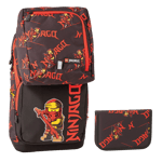 LEGO - Optimo Starter School Bag W. Gym Bag & Pencil Case - Ninjago Red (20254-2302)