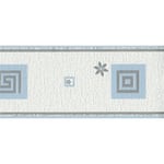 AS Creation Greek Key Floral Blue Silver Wallpaper Border Textured Vinyl