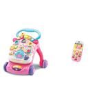 VTech - Super Trotteur Parlant Rose, Trotteur Bébé Pliable, Tableau d'Éveil Détachable & Baby Smartphone Bilingue Rose, Téléphone Bébé, Jouet d'Éveil - Version FR