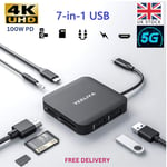 7 in 1 Multiport USB Type C Hub To USB 3.0 4K HDMI Adapter For Mac iPad Laptop