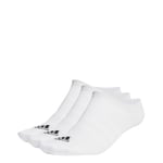 adidas Thin and Light 3 Pairs Chausettes invisibles, White/Black, XL