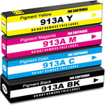 913A Cartouches D'Encre Pour Hpq 913 A 913A Pour Hpq Pagewide Pro Mfp 377Dw 377Dn 477Dw 477Dn 552Dw 577Z 577Dw 352Dw 352Dn 452Dw 452Dn Managed P55250Dw P57750Dw(4 Pack)[DYJ074731]