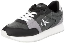 Calvin Klein Jeans Women Running Trainers Low Lace Mix Athletic Shoes, Multicolor (Black/Stormfront), 36