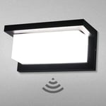 18W LED Applique Murale Lampe Extérieur avec Detecteur de Mouvement 6000K Blanc Froid Luminaire IP65 Étanche Moderne Aluminium