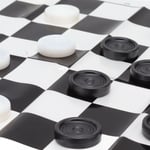 Checkers Set Stackable Black White Pieces Draughts Board Game With Transparent