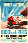 AUTO 1000KM de PARIS 1964 FRANCE AMERIQUE-POSTER HQ 50x70cm d1 AFFICHE VINTAGE