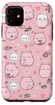 iPhone 11 Adorable Cat Patterns Pink Design Cute kittens Patterns Case