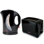 Kitchen Perfected Jug Kettle & 2 Slice Wide Slot Toaster Set - Black