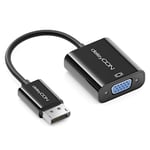 deleyCON Adaptateur Convertisseur DisplayPort vers VGA - Prise Displayport vers Prise Femelle VGA Pour PCs Ordinateurs Ordinateurs Portables Projecteurs Écrans - Noir