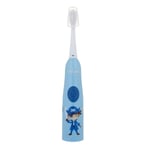 chicco elektrisk tannbørste med utskiftbart batteri og erstatningsbørstehode for barn, blå