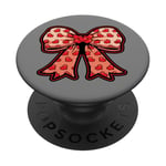 Valentines Day Coquette Bow Cute Heart Ribbon Love Retro PopSockets PopGrip Adhésif