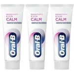 3 x Oral-B Sensitivity And Gum Calm Gentle Whitening Toothpaste 75ml - Soothing