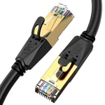 Cable RJ45 3M Cat 8 - Cable Ethernet Cat 8 Haut Débit 40 Gbps/2000 MHz - SFTP Cable Internet Cat 8 Rond pour PS3/4/5 TV Routeur Modem Switch PC Box.[G406]