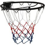 Basketring vidaxl - Svart stål ø 45 cm vit, röd, blå nylon